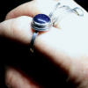 Handmade Blue Goldstone Ring Size 6.5 Set in 925 Sterling Silver Galaxy Ring wit