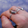 Handmade Cantera Opal Ring: Oval Mexican Opal, Sterling Silver, Size 6.5