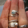 Handmade Australian Opal Ring: Sterling Silver, Size 6.25, Wraparound Band