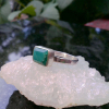 Sterling Silver Indonesian Opal Wood Ring: Green Blue Gemstone, Size 8