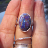 Handmade Mojave Turquoise Ring 925 Sterling Silver Rings for Women Size 7