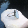 Blue Flame Larimar Ring 925 Sterling Silver Size 7 Handmade Rings for Women Raw Stone Freeform Blue Stone Blue Flame Larimar Ring 925 Sterling Silver Size 7 Handmade Rings for Women Raw