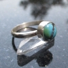 Handmade Turquoise Silver Ring US Size 7 Natural Tibetan Turquoise Gemstone Dece