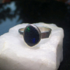Handmade Andamooka Matrix Opal Ring 925 Sterling Silver Black Matrix Opal Size 8
