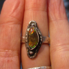 Handmade Ammolite Silver Ring 925 Sterling Silver Natural Fossil Ammonite Handma