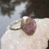 Druzy Amethyst Ring Sterling Silver Handmade Crystal Rings for Women
