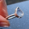 Oregon Blue Opal Silver Ring Size 6 October Birthstone Natural Crystal Raw Stone