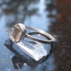 Handmade Quartz Stacking Ring in Sterling Silver Size 7 Fluorescent Crystal Ring