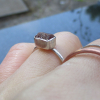 Size 6 Handmade Raw Ruby Bar Crystal Stacking Ring in Sterling Silver With Thin