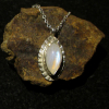 Rainbow Moonstone Necklace in Sterling Silver Blue Flash Moonstone Pendant Marqu