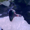 Handmade Sterling Silver Indonesian Opal Wood Ring  Green Gemstone Size 6