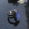 Australian Opal Ring 925 Sterling Silver Handmade Rings Size 8.5 Statement Ring