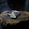 Triangle Moonstone Ring Sterling Silver Size 7 Minimalist Stacking Ring Handmade