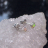 Opal Silver Post Earrings Sterling Silver Dainty 4mm Oval Australian Opal Stud E
