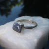Handmade Boulder Opal Silver Ring * Made with freeform, Clear Blue and White Aus