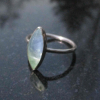 Peruvian Opal Ring Size 7.5 Set in 925 Sterling Silver Natural Blue Green Opal,M