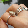 Handmade Oregon Sunstone Ring Sterling Silver Rough Crystal Rings for Women Size