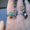 Handmade Opal Ring 925 Sterling Silver with Natural Peruvian Andean Blue Green O