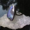 Handmade Boulder Opal Ring Sterling Silver Size 8.5 with Natural Australian Opal