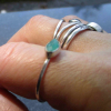 Handmade Raw Opal Wood Stacking Ring Size 7 Natural Indonesian Wood Opal 925 Ste