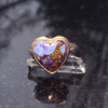 Handmade Heart Ring 925 Sterling Silver Purple  Mojave Turquoise Matrix Size 8