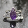 Handmade Raw Amethyst Sterling Silver Ring Size 6.5 February Birthstone Crystal