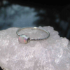Crystal Opal Stacking Ring Sterling Silver with Natural Australian Opal Size 6