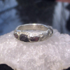 Handmade Sapphire Sterling Silver Ring: September Birthstone Molten Silver Rings