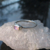 Handmade Australian Opal Ring Sterling Silver Size 7 Stackable Rings for Women