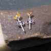 6mm Raw Opal Stud Earrings in Sterling Silver with 4 Prong Setting Small Stone Minimalist Crystal Earrings October Birthstone Gemstone Studs 6mm Raw Opal Stud Earrings in Sterling Silver with 4 Prong Setting Small Stone M