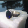 Handmade Andamooka Matrix Opal Ring 925 Sterling Silver Black Matrix Opal Size 8