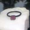 One Handmade Raw Ruby Crystal Copper Electroformed Ring * Size 6 Ring with a 6 m