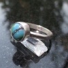 Handmade Turquoise Silver Ring US Size 7 Natural Tibetan Turquoise Gemstone Dece