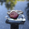 Raw Ruby Ring Size 7 Sterling Silver Stacking Ring July Birthstone Jewelry for W