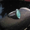 Blue Opal Ring Size 6.5 Set in 925 Sterling Silver Marquise Shaped Natural Andea