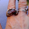 Handmade Sterling Silver Ruby Ring: Natural Rough Ruby Cluster Size 7 3/4
