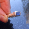 Handmade Blue Kyanite Ring 925 Sterling Silver Rectangle Blue Stone Rings for Wo