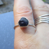 Handmade Raw Blue Sapphire Ring in Sterling Silver Size 7 Blue Crystal Gemstone
