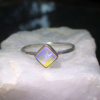 Crystal Opal Ring with Australian Opal 925 Sterling Silver Size 7 Handmade Stack