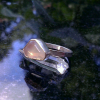 Handmade Rose Quartz Sterling Silver Stacking Ring for Women