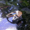 Handmade Rose Quartz Sterling Silver Stacking Ring for Women
