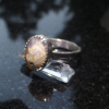 Handmade Mexican Opal Ring * Made with a oval shaped Clear Cantera Opal with som
