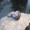 Handmade Heart Ring 925 Sterling Silver Purple  Mojave Turquoise Matrix Size 8