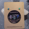 Dainty Opal Stud Earrings: 925 Sterling Silver, Australian Blue-Green Gemstone
