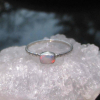 Crystal Opal Stacking Ring Sterling Silver with Natural Australian Opal Size 6