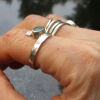 Handmade Australian Opal Ring: Sterling Silver, Size 6.25, Wraparound Band
