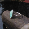 Blue Opal Ring Size 6.5 Set in 925 Sterling Silver Marquise Shaped Natural Andea