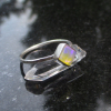 Crystal Opal Ring with Australian Opal 925 Sterling Silver Size 7 Handmade Stack
