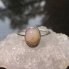Handmade Opal Ring 925 Sterling Silver, Size 8, Stackable Rings for Women