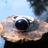 Handmade Blue Goldstone Ring Size 6.5 Set in 925 Sterling Silver Galaxy Ring wit